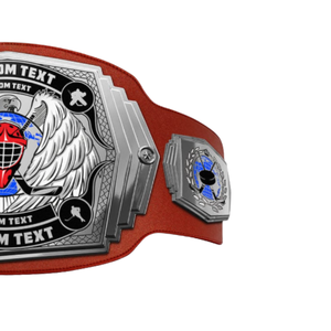 Cinturón de Campeonato Deportivo con Correa Roja, Alas y Placa Plateada para Trofeos y Premios Personalizados - Product Image 4