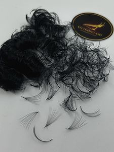 Extensions de cils synthétiques pré-faits 14D, courbure CC/DD/M/L, 0,03-0,05 mm, pour cils longs naturels noir mat, vente en gros - Product Image 6