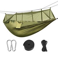 Hamac portable en nylon pour 2 personnes avec une charge maximale de 600 lb, moustiquaire extérieure pour la randonnée et le camping, lit suspendu camouflage