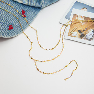 Collar de Acero Inoxidable Chapado en Oro de 18K, Joyería Minimalista de Doble Cadena, Collar en Forma de Y - Product Image 5