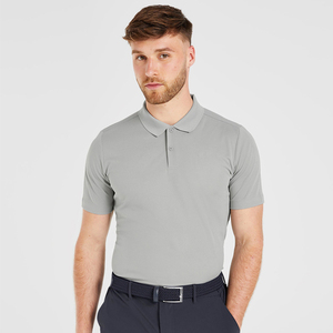 Polo de Piqué Gris Claro para Hombre, Manga Corta, Corte Regular, Color Sólido Informal, Tejido de Punto - Product Image 1