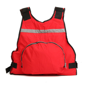 <b>Red</b> <b>Men's</b> Sporty <b>Vest</b> With Pockets Zipper Closure Waterproof Breathable Summer Outer Wear - Product Image 2
