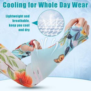 Manchons de protection UV pour sports d'été en extérieur, impression numérique, en soie glacée, respirants, pour équitation et pêche, unisexe - Product Image 5
