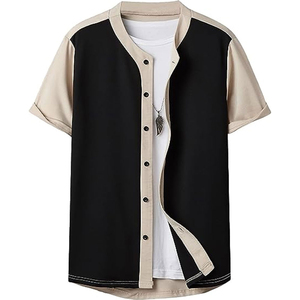 Uniformes de baseball unisexes personnalisés à prix d'usine en gros, hauts décontractés à manches courtes en polyester avec col en V imprimé selon votre couleur - Product Image 1