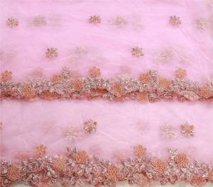 Magnifique dupatta en tissu filet indien pakistanais, broderie fantaisie, pour mariage, décontracté, traditionnel, pour femmes et filles. - Product Image 4