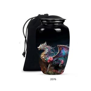 Urne funéraire Dragon de la Forêt pour adultes, homme et femme, urne commémorative pour cendres de maman et de papa, urne décorative bleue - Product Image 1