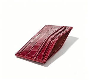[Highly Recommended] Castello Genuine Leather Slim Card Case <b>Wallet</b> Open Closure Foiled Logo Unisex Black Navy Green Red - Product Image 5