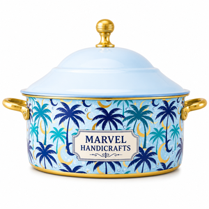 Luxury Palm Tree <b>Printed</b> Insulated Casserole Hot Pot for Eid Ramadan Iftar Serving Food Warmer Islamic Festive Dining Gift Set - Product Image 1