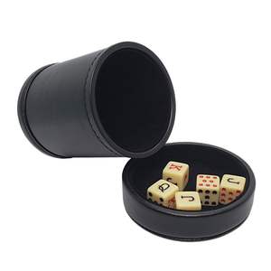 Ensemble de jeux de société personnalisés en gros, gobelet à dés en cuir original, gobelet à dés en cuir avec logo personnalisé et dés de poker - Product Image 3