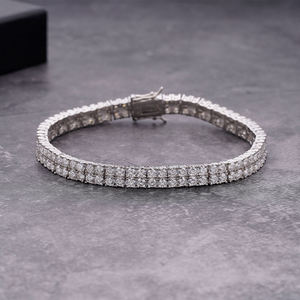 Bracelet Tennis Unisexe en Argent Sterling 925, Diamant Moissanite de Luxe Haute Qualité, Chaîne et Maillons Hip Hop Iced - Product Image 1