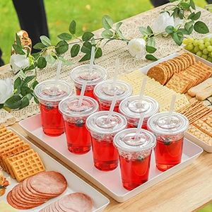 Nuevos vasos transparentes desechables con tapas de color seguras para envasado de bebidas para llevar, 8 oz, para soluciones de servicio de bebidas. - Product Image 4