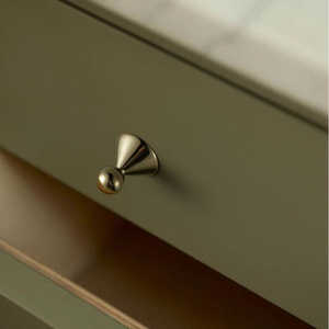 Bouton de meuble moderne à base conique et sommet sphérique, finition argent brossé, bouton de tiroir minimaliste pour armoire de cuisine, armoire et quincaillerie de meubles - Product Image 6