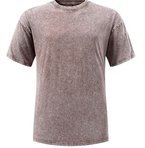 Camisetas de hombre personalizadas, vintage, oversize, de algodón grueso, de manga corta, con pedrería, con lavado blanqueador y ácido, lisas, al por mayor - Product Image 2