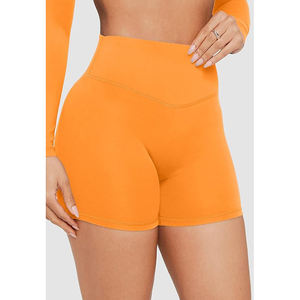 Shorts de yoga biodégradables pour femmes, taille haute, en tissu végétal compostable et durable - Product Image 2
