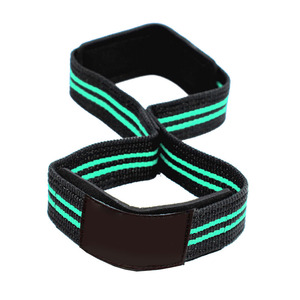 Adjustable Nylon Weightlifting <b>Straps</b> Black with Green Stripes <b>Velcro</b> Closure for Gym Training Unisex - Product Image 5