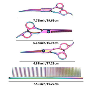 Professional <b>Dog</b> Grooming <b>Scissors</b> Kit Stainless Steel Cutting <b>Scissors</b> and Comb Set for <b>Dogs</b> Cats - Product Image 1