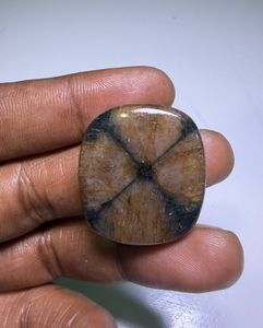 Pendentif en chiastolite naturelle marron, cabochon en cristal poli, chiastolite naturelle pour bijoux - Product Image 3