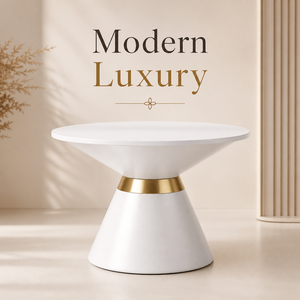 Mesa Auxiliar Redonda de Hierro Forjado de Lujo, Impermeable, Estilo Art Deco |   Mesa Auxiliar Móvil Ecológica para Decoración de Sala de Estar, Dormitorio y Entrada - Product Image 1