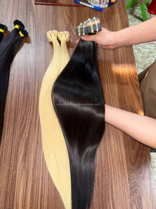 Extensions de cheveux humains de qualité supérieure, cheveux vierges vietnamiens, extensions à bandes invisibles, lisses et raides comme des baguettes, double épaisseur, sans nœuds - Product Image 2