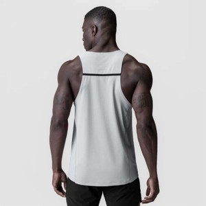 Débardeur sans manches pour homme, col rond, uni, séchage rapide, sportif, tricoté en polyester, idéal pour la musculation et le fitness - Product Image 3
