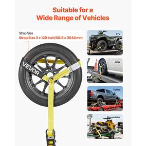 Kit de Amarre con Trinquete de Alta Resistencia, 10009 Libras de Resistencia a la Rotura, Correa de Remolque Tipo Neumático, Sistema de Amarre para Automóviles, SUV, ATV, Motos de Nieve - Product Image 4