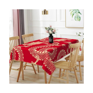Classic Geometrical 60x90 Inches Soft Durable Printed Square <b>Tablecloth</b> Cotton Linen Woven Floral Pattern Washable Home Use - Product Image 2