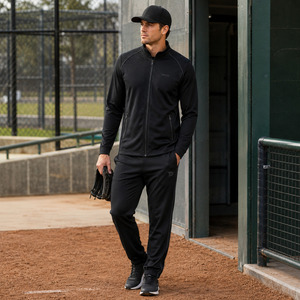 Baseball Team Training Set Full <b>Zip</b> Warmup Jacket Tapered Fit Track Pants Bespoke Athletic Sportswear - Product Image 4