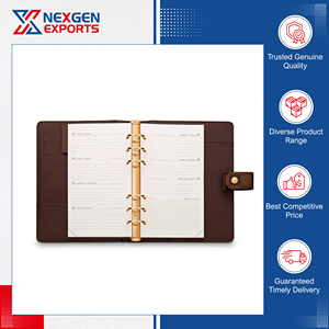 Carpeta de Anillas de Cuero PU de Excelente Calidad, Estilo Simple, Modelo Ring Binder-02, Nexgen Exports - Product Image 2