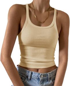 Camiseta sin mangas para mujer, color lavanda, de punto acanalado, cuello redondo, informal, de color liso, transpirable, mezcla de algodón y elastano, de longitud corta - Product Image 2