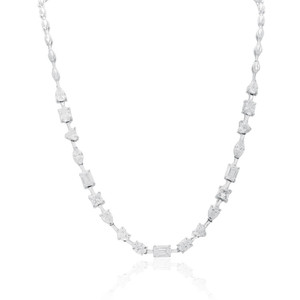 Collar de Diamantes Cultivados en Laboratorio, 22.200 Gramos, Corte Mixto Pera, Marquesa, Esmeralda y Princesa, Oro Blanco, Gargantilla, Joyería al por Mayor B2B - Product Image 1