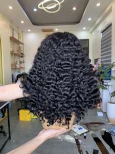 วิกผมลูกไม้ด้านหน้าผมหยิกเป็นปมสองชั้นพร้อมวิกผมลอนฟอกสีผมด้านหน้าสีไฮไลต์ - Product Image 6