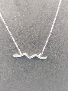 Collar de Plata de Ley 925 con Colgante de Ola y Cuentas, Estilo Bling para Mujer, Joyería para Amantes del Océano, Collar Delicado - Product Image 5