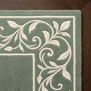 Modern Green Geometric <b>Thick</b> Area <b>Rug</b> Rectangle Wool Polyester Tufted Medium <b>Pile</b> Non-Slip Latex Backing Living Room Commercial - Product Image 4