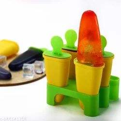 Ensemble de 6 moules à kulfi en plastique Aalok - Sans BPA, 60 ml, pour glaces et sucettes glacées maison - Jaune - Product Image 5