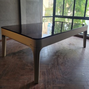 Argmac 3-in-1 Convertible <b>Slate</b> Pool Table with Leather Wrapped Dining Top 9x5ft for Home Hotel & Club Use - Product Image 2