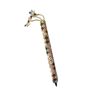 Funda para bolígrafo con cuentas y bordado, diseño personalizado y estilo étnico colorido, funda para bolígrafo con cuentas de semillas para artesanía y papelería. - Product Image 3