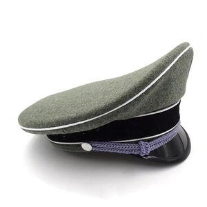 <b>Top</b> Quality WWII German Heer Visor Hat/Cap Custom WholesaleMen's German Elite Infantry Officers Wool Visor Cap Hat Field <b>Black</b> - Product Image 4