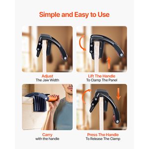 Carrello Porta Cartongesso Regolabile 0-1 Pollice di Spessore, Capacità 200 Libbre, Morsetto Singolo, per Pannelli in Cartongesso e Compensato - Product Image 2