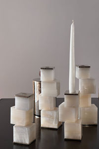 Nordic Luxury Marble Candlestick Decoration Designer Model Room Villa Hotel Gift <b>Ornament</b> Customization Marble Candle Holder - Product Image 6