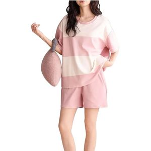 Womens Korean Night Dress Short <b>Pyjama</b> Set Korean Nightsuit Women Nightwear Round Neck Short Sleeve Nightsuit - Product Image 1