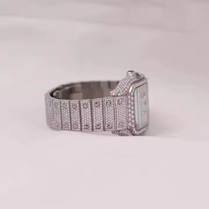 Montre en diamant avec cadran carré, bracelet, affichage de la date, bijoux de luxe, cadeau - Product Image 3