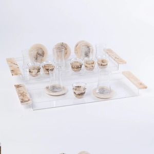 Ensemble de saladiers en résine polie de qualité supérieure avec plateau en bois pour la vaisselle de fête moderne à la maison - Product Image 6