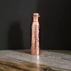 Pure Copper Eco-Friendly Water <b>Bottle</b> for Adults with Custom Logo 100% Pure Copper Storage Travel & Picnic Use with Lid - Product Image 1