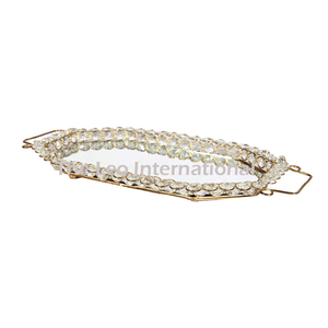 Bandeja de Servir con Cuentas de Cristal de Diseño, Moderna, Lujosa, Duradera, Creativa, Única, de Forma Ovalada, Elegante, para Hotel - Product Image 2
