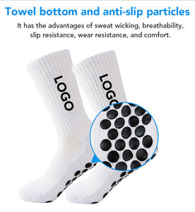 High Quality Cotton Men's Soccer <b>Socks</b> Custom Logo Crew Design with Non-Slip Ankle <b>Grip</b> for Youth Sports and Football - Product Image 4