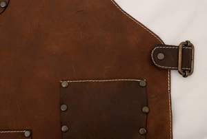 Delantal de Trabajo Clásico sin Mangas, 100% Cuero Genuino, Hecho a Mano, para Barman, Chef, Carnicero, Carpintero, Uso Diario - Product Image 3