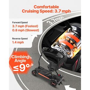Scooter électrique pliable intégré à 4 roues pour adultes et seniors, autonomie de 9,3 milles, tout-terrain, pour personnes handicapées - Product Image 5
