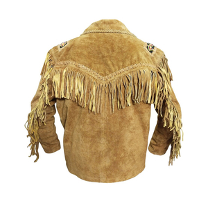 2026 <b>Long</b> Length Western Fringe <b>Men</b> Winter <b>Jacket</b> OEM Genuine Leather Fashionable Outerwear Suede Design - Product Image 2