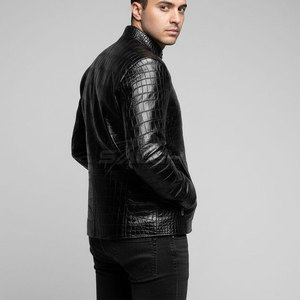 Durable Genuine <b>Leather</b> Outerwear With Raised Pattern Details And Soft Lining For Comfortable Wear Embossed <b>Leather</b> <b>Jacket</b> - Product Image 6