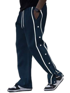 Pantaloni da <span class=keywords><strong>Uomo</strong></span> in Cotone Beige con Striscia Laterale, Vita Elastica e Coulisse, Casual, Traspiranti, in Maglia di Peso Medio, Ideali per la Primavera - Product Image 2